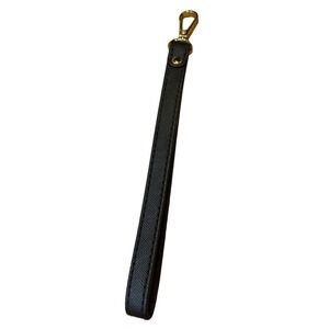Michael Kors Black Saffiano Leather Wristlet Strap Gold Tone Hardwear